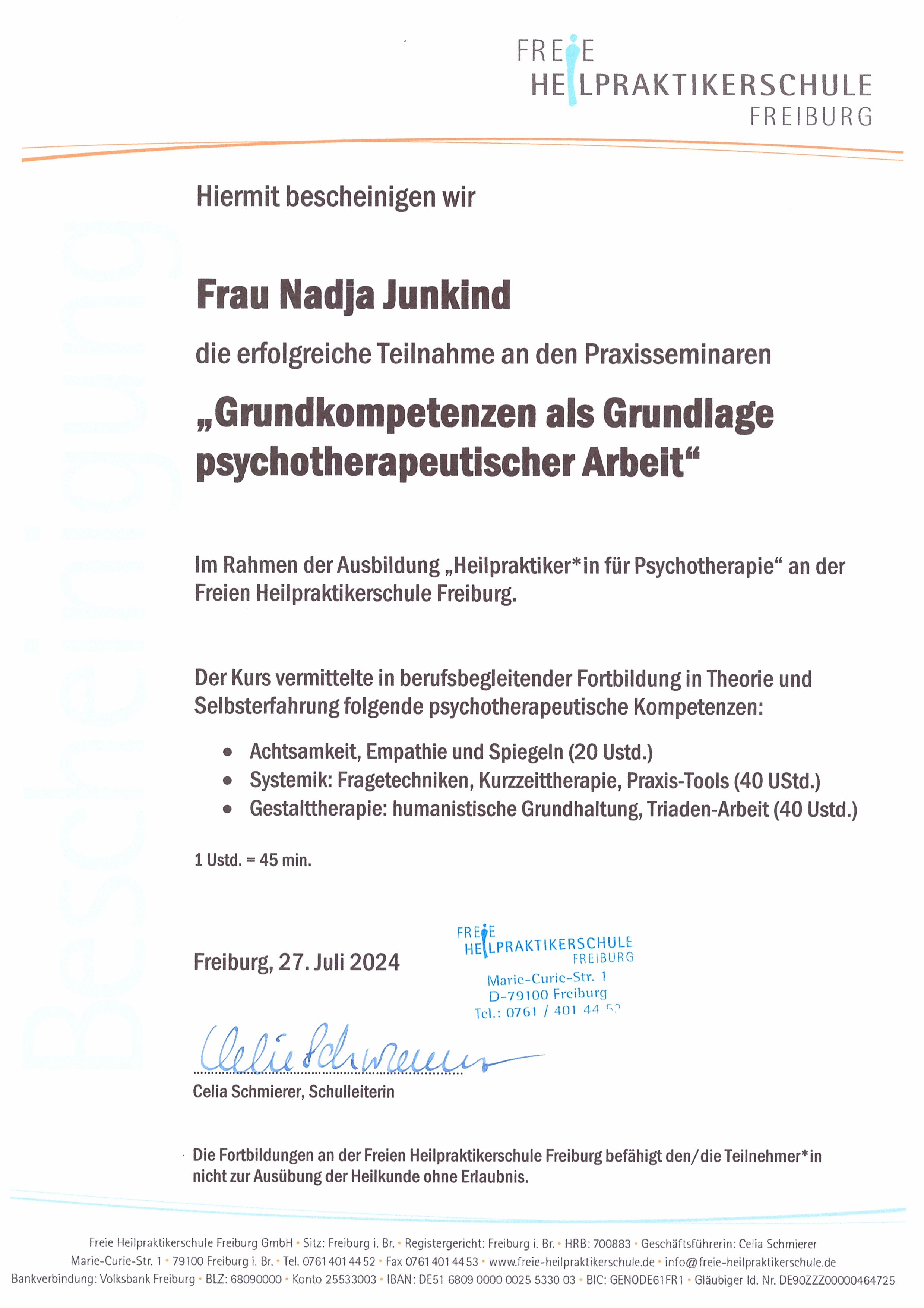 Grundkompetenzen als Grundlage psychotherapeutischer Arbeit